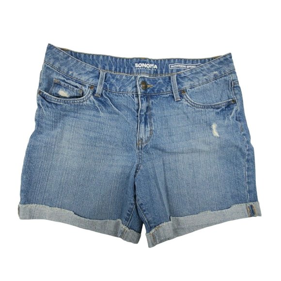 Sonoma Pants - Sonoma Womens shorts sz10 Boyfriend Short light distressing mid rise cuffed hem